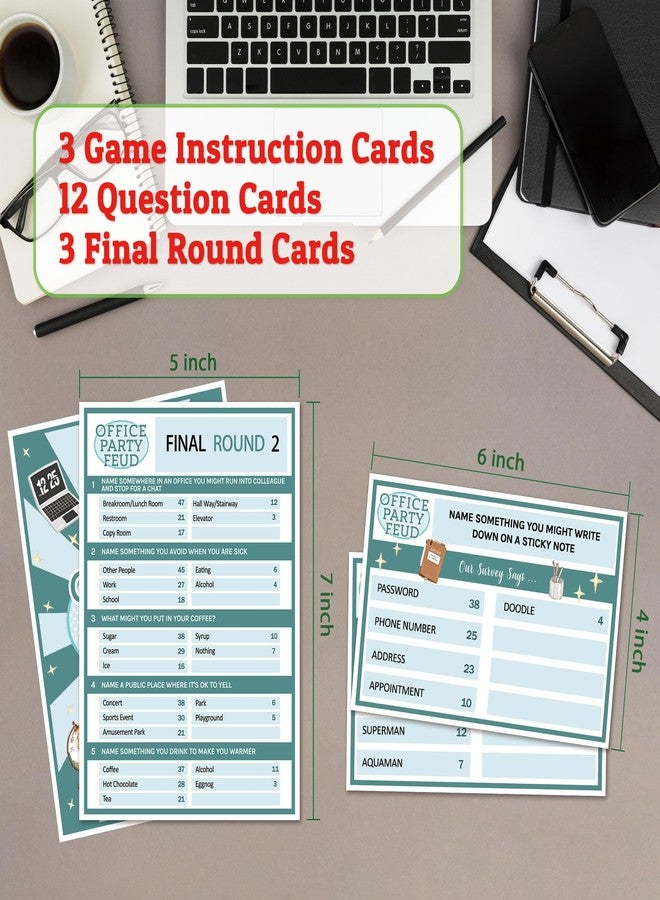 Xenseou Office Party Feud Game, Office Activity Games, Office Trivia Game Set, Games For Team Building, Office Party Game and Activity Supplies-OF01 - Image 2